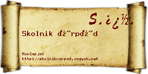 Skolnik Árpád névjegykártya